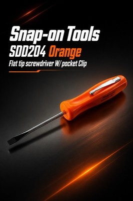 Snap-on Flat Tip Pocket Screwdriver Orange Hard Handle SDD204 USA