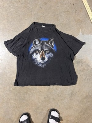 Vintage Single Stitch Native American Wold Nature Graphic T-shirt Size Xl