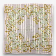 Vintage 90s Nina Ricci Handkerchief Ornate Floral Neckerchief Square Scarf