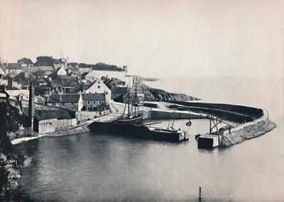 Crail The Village Harbour 1895 From Round Coast George Newnes Limi- Old Photo