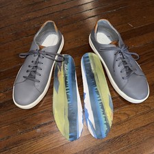 OluKai Waialae Golf Shoes Mens 11.5 Gray Leather Waterproof Spikeless 10507