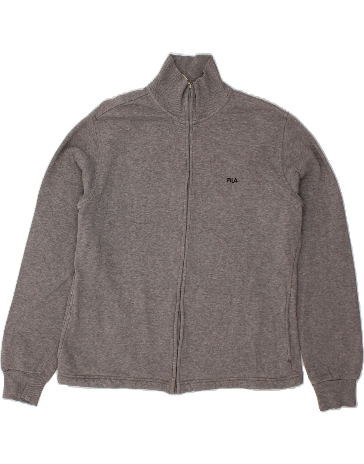 FILA giacca tuta donna top UK 16 grande grigio cotone AA04