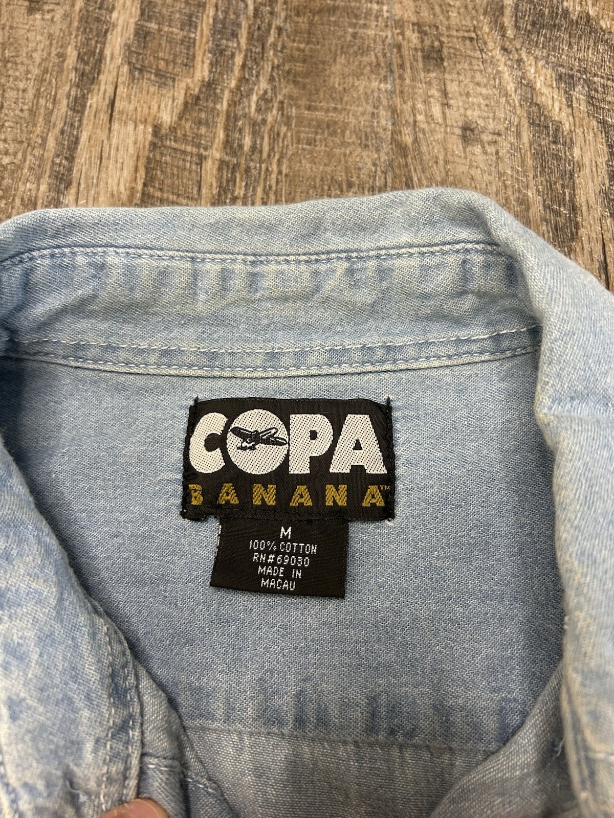 Vintage Penn State Denim COPA Nittany Lions Blue Button Down Size Medium RARE image 3