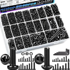 Metric Screws Nuts and Bolts Assortment Kit,M2 M3 M4 M5 M6 Machine Screws,Bla...