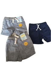 3 Pairs NWT Cat Jack Boys Easy On Easy Off Drawstring Shorts Size 12M NEW