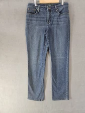 Lauren Ralph Lauren Womens Classic Straight Leg Jeans Dark Blue Size 8 Stretch