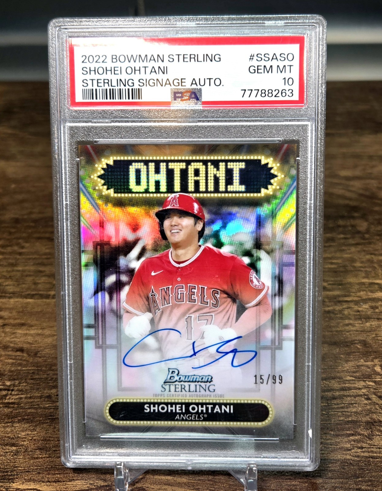 2022 Bowman Sterling Shohei Ohtani Sterling Signage Auto Autographs /99 PSA 10