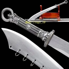 Chinese KungFu Broadsword Sword WuShu Practice Big Dao Nine Ring Battle Knife