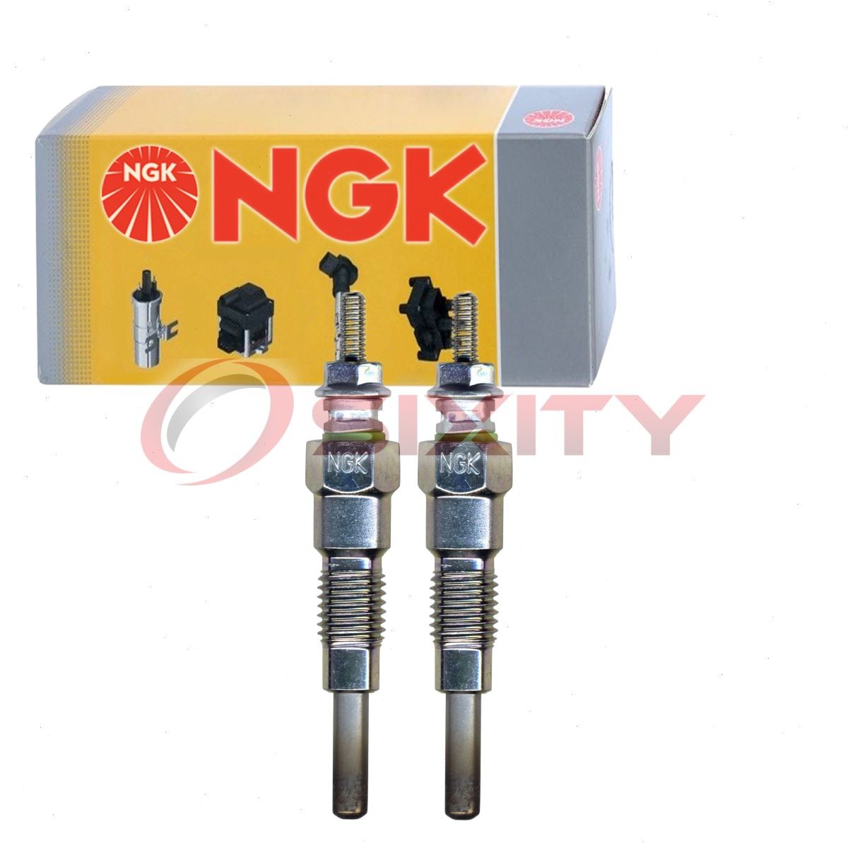 2 pc NGK 1065 Y-702R Glow Diesel Glow Plugs for 6541-8321-00-100 in