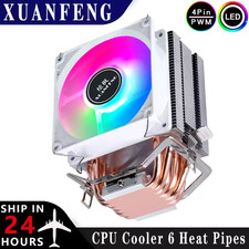 PC CPU Cooler 6 Heat Pipes RGB Fan LGA115x 1200 1700 Intel AMD Air Cooling