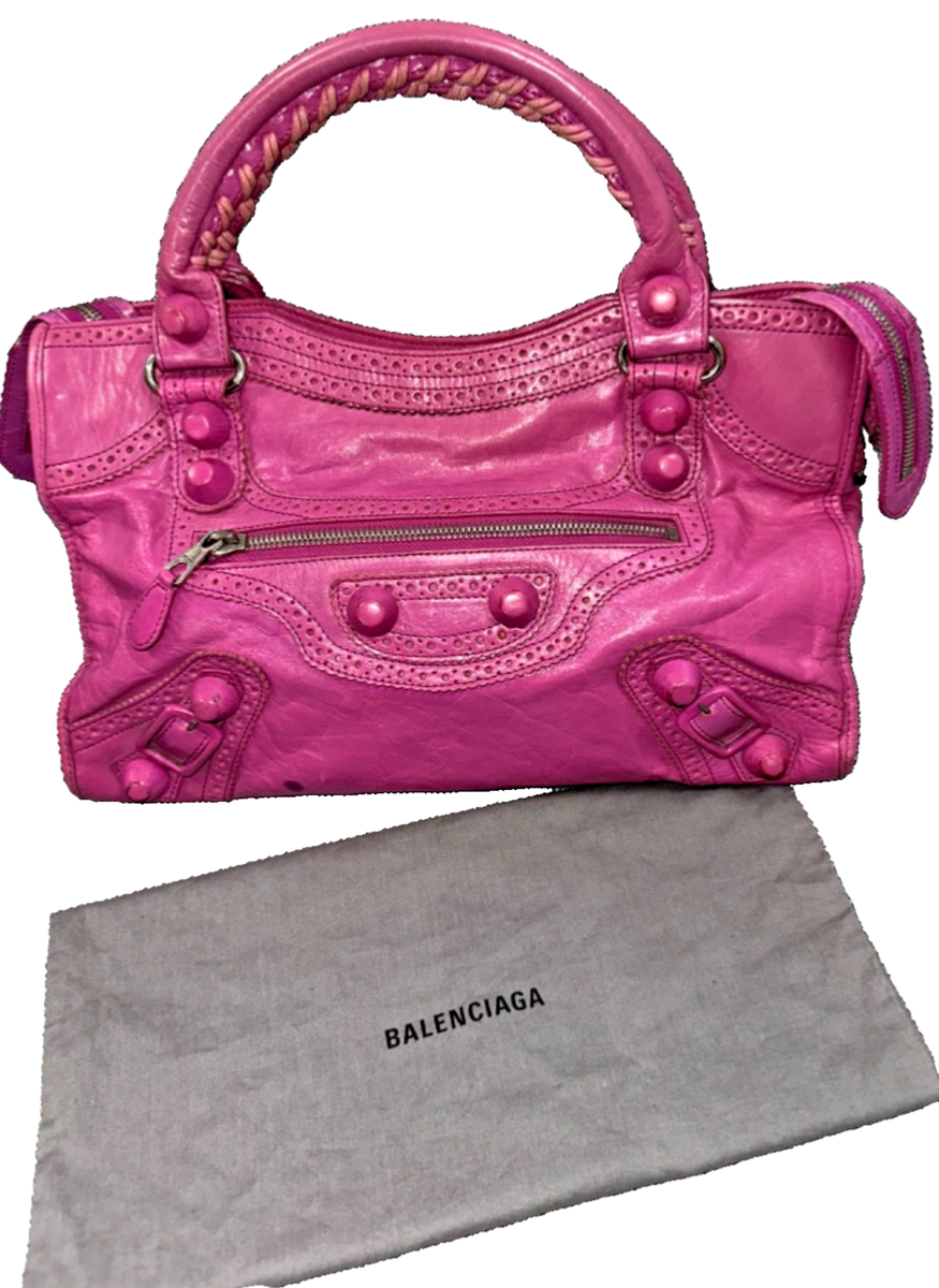 BALENCIAGA Pink Giant City 173084 2way Handbag No Long Strap | eBay