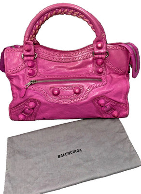 BALENCIAGA Pink Giant City 173084 2way Handbag No Long Strap | eBay