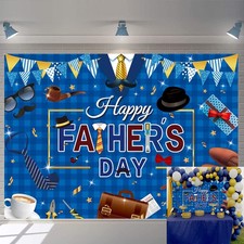 Fathers Day Backdrop Blue Father's Day Family Party Background for Photography F