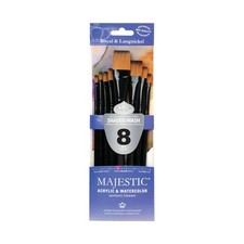 Royal  Langnickel Majestic Flat and Glaze Wash Artist Brush Set, 8Piece