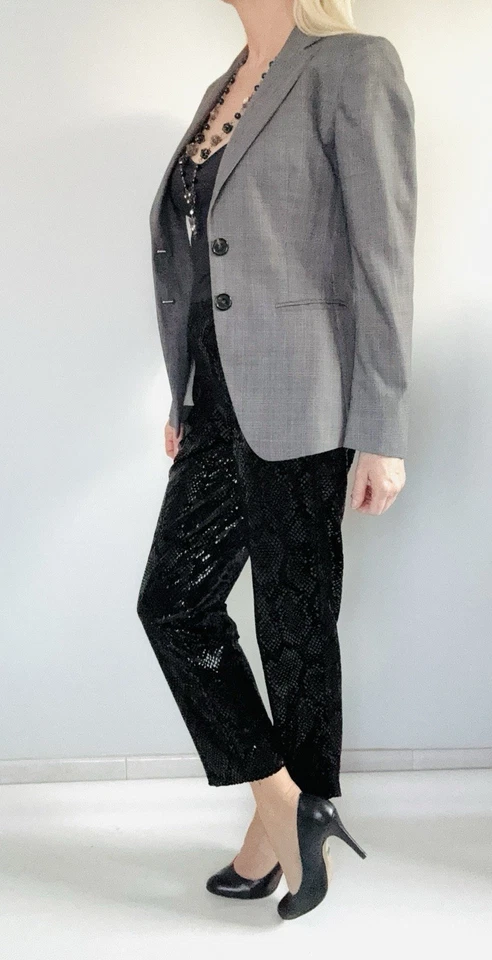 Pantalon imprimé python noir brillant ERES Vintage - Taille 1 - Photo 2/4