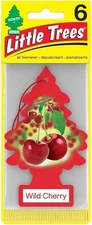 Little Trees Cardboard Hanging Car, Home & Office Air Freshener, Wild Cherry-6PK