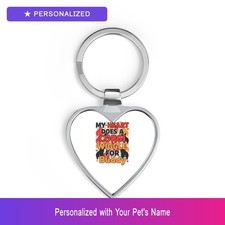 Custom Corgi Pet Lover Keychain Personalized Name Heart Shaped Dog Owner