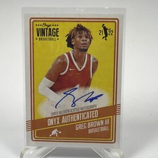 2021-22 Onyx Vintage #VAGB Greg Brown III Blue Signatures Auto NM Card /50