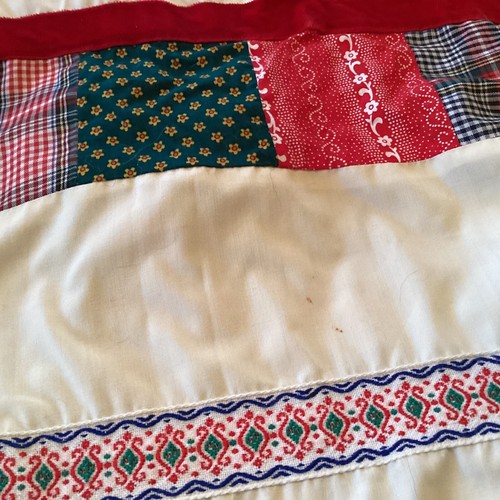 Vtg 70's Handmade Patchwork Pinafore Apron Maxi - Picture 7 of 7