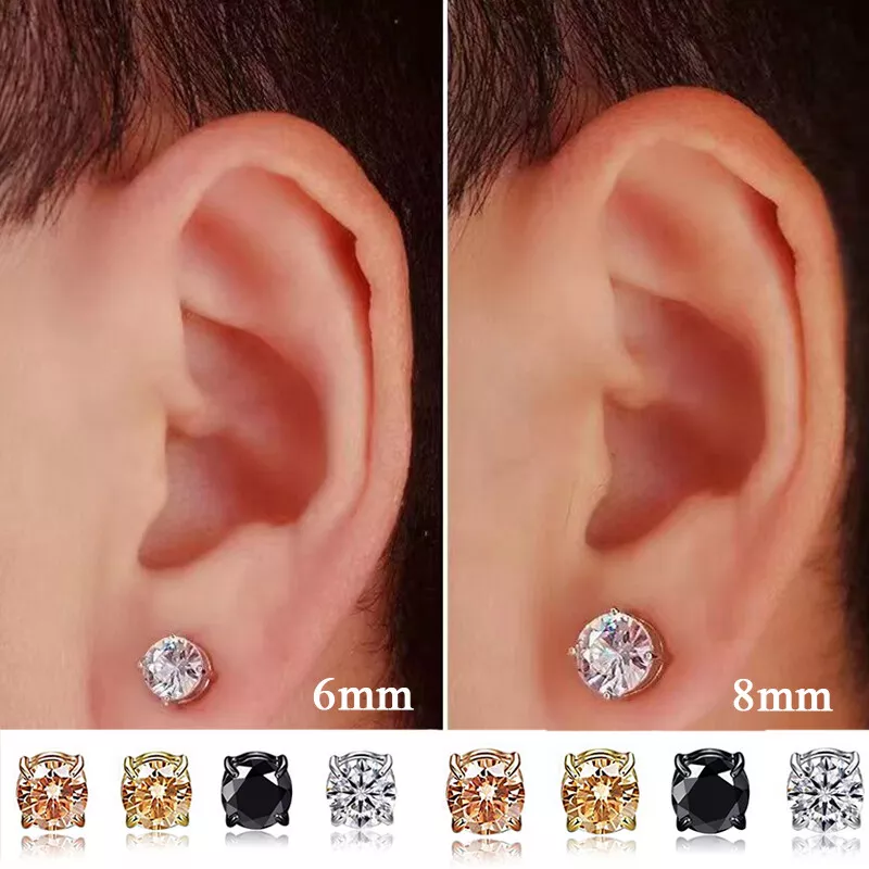 Amazon.com: Spiritlele 12 Pairs White Black Blue Cubic Zirconia Magnetic  Earrings Set Clip on Non Piercing Fake Stud Earrings Unisex: Clothing,  Shoes & Jewelry