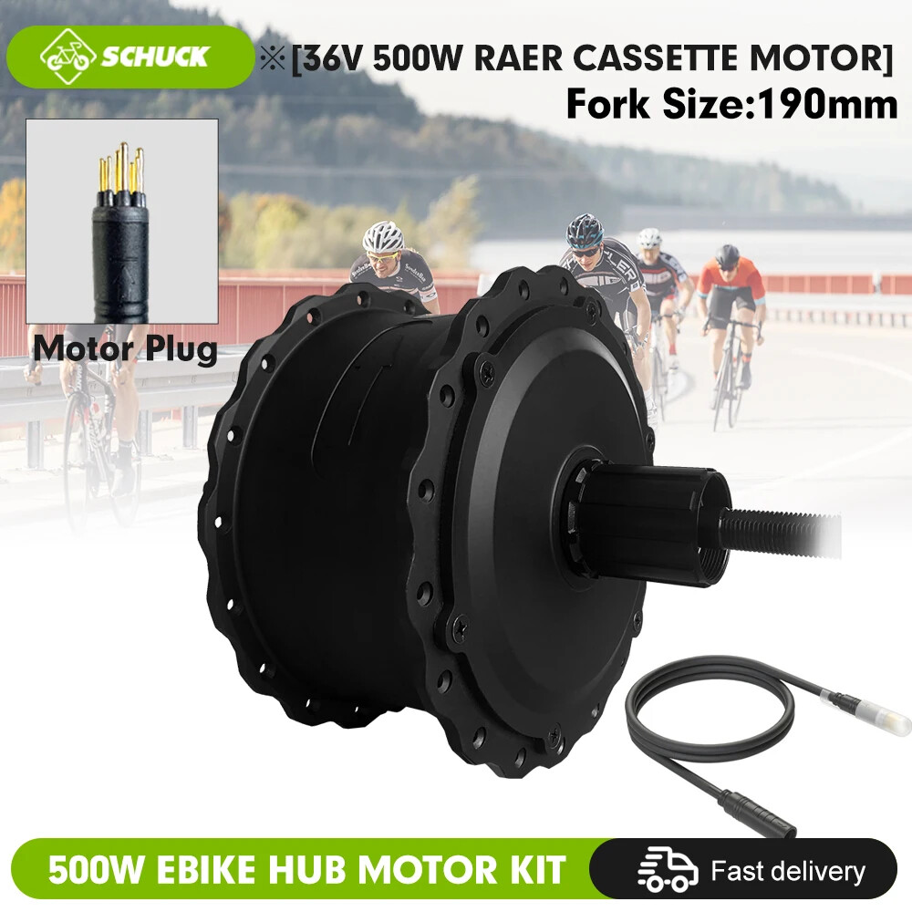 36V 48V 500W Front/Rear Wheel Hub Motor for Snow E-bike Fat Tire Conversion Kit
