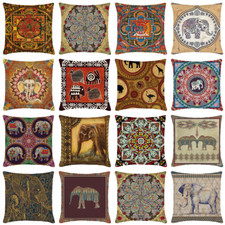 African Tribal Elephant Throw Pillow Cover Vintage Patchwork Animal Cushion Case