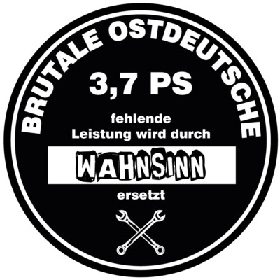 Simson Aufkleber Brutale Ostdeutsche 3,7 PS Sticker Kult Moped