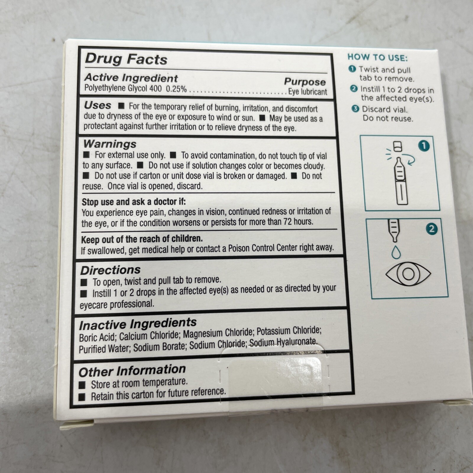 Blink Tears Lubricating Eye Drops, Single Use 25 Ct (Pack of 1) Exp 10/25 .04 mL