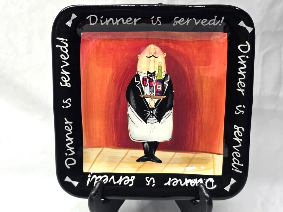 CERTIFIED INTERNATIONAL Dinner Is Served 8.5" Salad Plate - COMPLETE Set Of 4 - Image 2 of 4