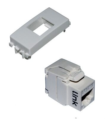KEYSTONE SOCKET RJ45 UTP CAT 6A VIMAR EIKON WHITE TOOLLESS EASY MOUNTING