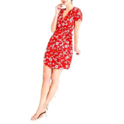 j crew red floral wrap dress J. Crew Red Floral Wrap Dress