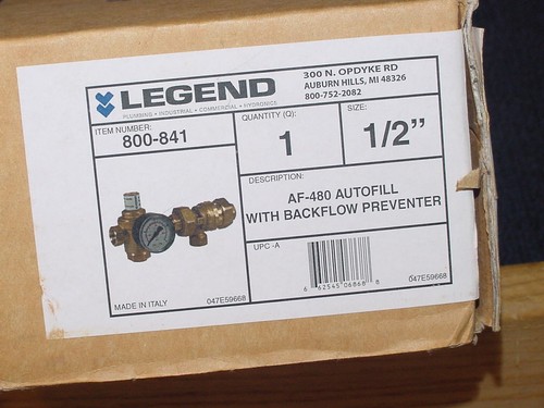 Legend AF-480 AutoFill with BackFlow Preventer Adjust 7 to 45 psi Preset 12 Psi - Picture 5 of 5