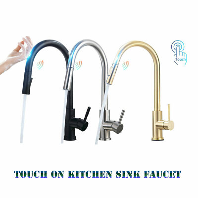 Sensor Touch Kitchen Sink Faucet Pull Down Swivel Single Handle Deck Mounted