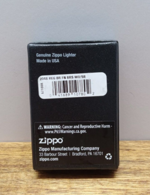 Zippo Lighter ~ Classic Brushed ~ Solid Brass Finish ~ 204B REG BR