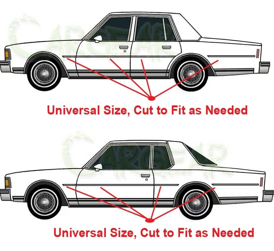 Caprice Classic Box Chevy Beltline Molding Side Trim w/Black Rubber Insert 77-90 - Imagem 2 de 4