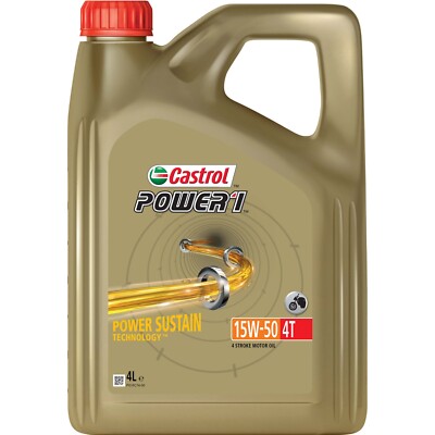 Castrol POWER1 4T 15W-50 15W50 SS 4 Stroke Motorcycle Engine Oil 4  