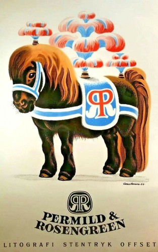 Listed DANISH Artist SIKKER HANSEN Sd & DATED ORIG ADVERTISING LITHOGRAPH FRAMED - Picture 3 of 10