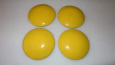 Four 4" Yellow Ceramic Pavement Markers, Raised Street Marker, Non-reflective