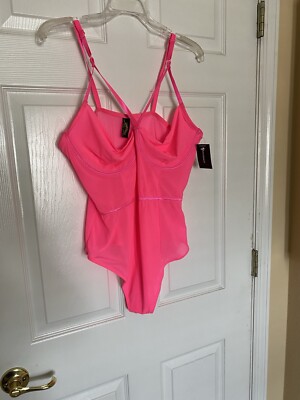 Women s Hot Pink Bodysuit / Lingerie 2X