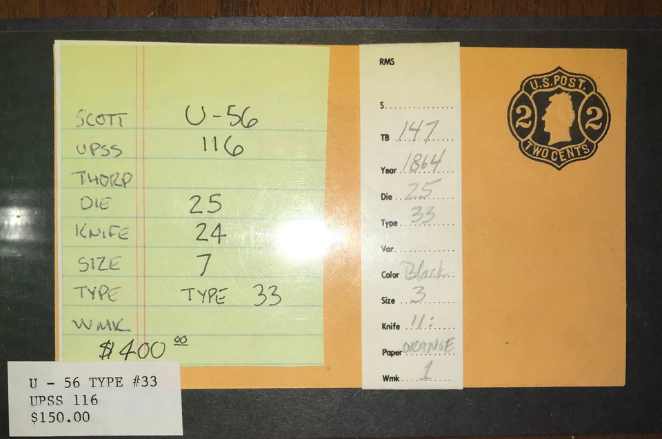 1863-64 US Sc. #U-56 TYPE 33 BLACK ON ORANGE "VERY RARE ENVELOPE" - Image 4 of 4