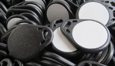 10-PACK HID 6L2031 DESFIRE EV3 8K PROXIMITY KEYFOB 13.56 MHZ BLACK/ PRINTABLE