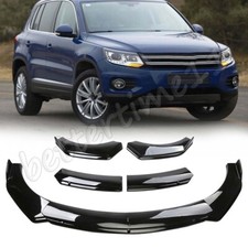 Glossy Black Front Bumper Lip Splitter Spoiler Body Kit For VW Tiguan Touareg BT