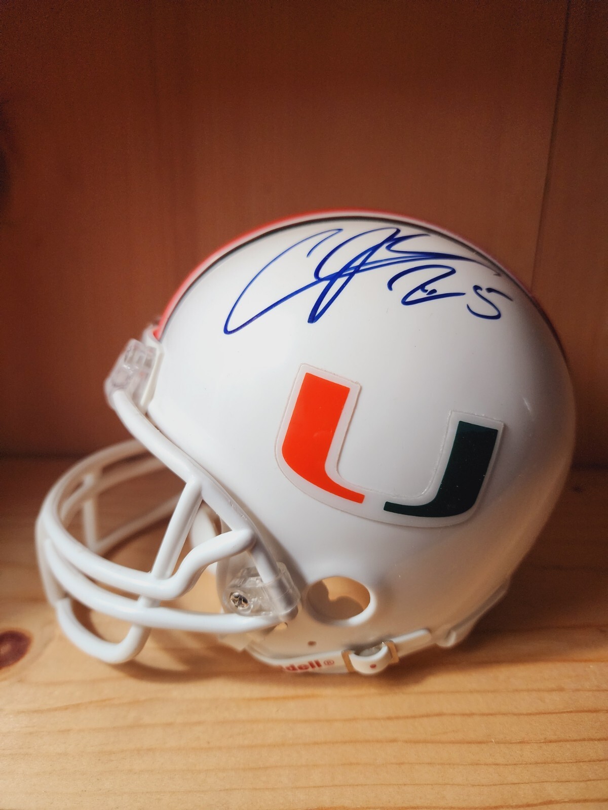 ANDRE JOHNSON Signed Mini Helmet Miami Hurricanes PSA/DNA 