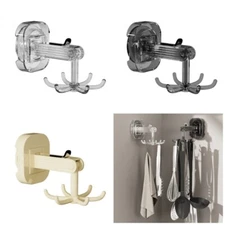 2pcs 6 Claws Rotatable Suction Hooks Space Saving Storage Hangers for Kitchen