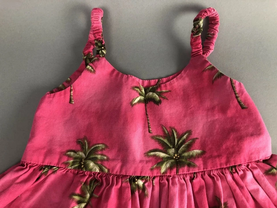 Vestido hawaiano para niñas 3-4 niños pequeños playa rosa leyenda del Pacífico ropa de crucero tropical Foto 2 de 4