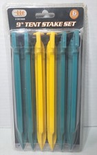 9" TENT STAKES 6 Pcs Camping, Gardening, Hunting, Hiking #30360