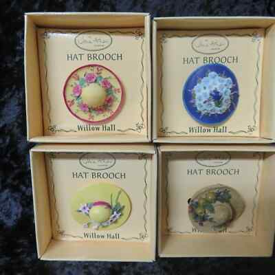 Willow Hall Vintage HAT BROOCH PINS By Jane Asher 1 38 NEW IN BOX MB02 X 4