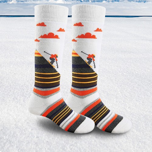 Ski Socks Thermal Knee-high Socks Towel Bottom Breathable Comfortable for Hiking - Picture 11 of 14