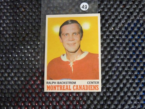 VINTAGE HOCKEY CARD O-PEE-CHEE 1970 MONTREAL CANADIENS RALPH BACKSTROM  NO49 - Picture 1 of 2
