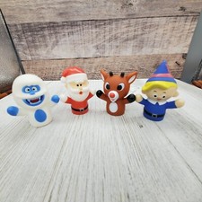 Finger Puppets Rudolph The Red Nosed Reindeer Christmas Lot Of 4